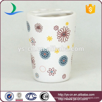 YSb40058-02-th porta escova de cerâmica banheiro com flores